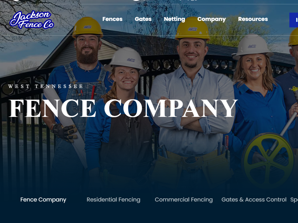 Photo of a West Tennessee Fence Company website