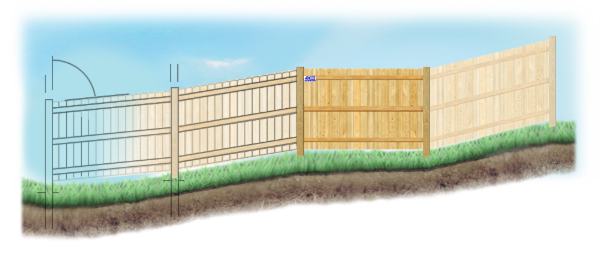 Custom fence design for uneven ground in Jackson Tennessee